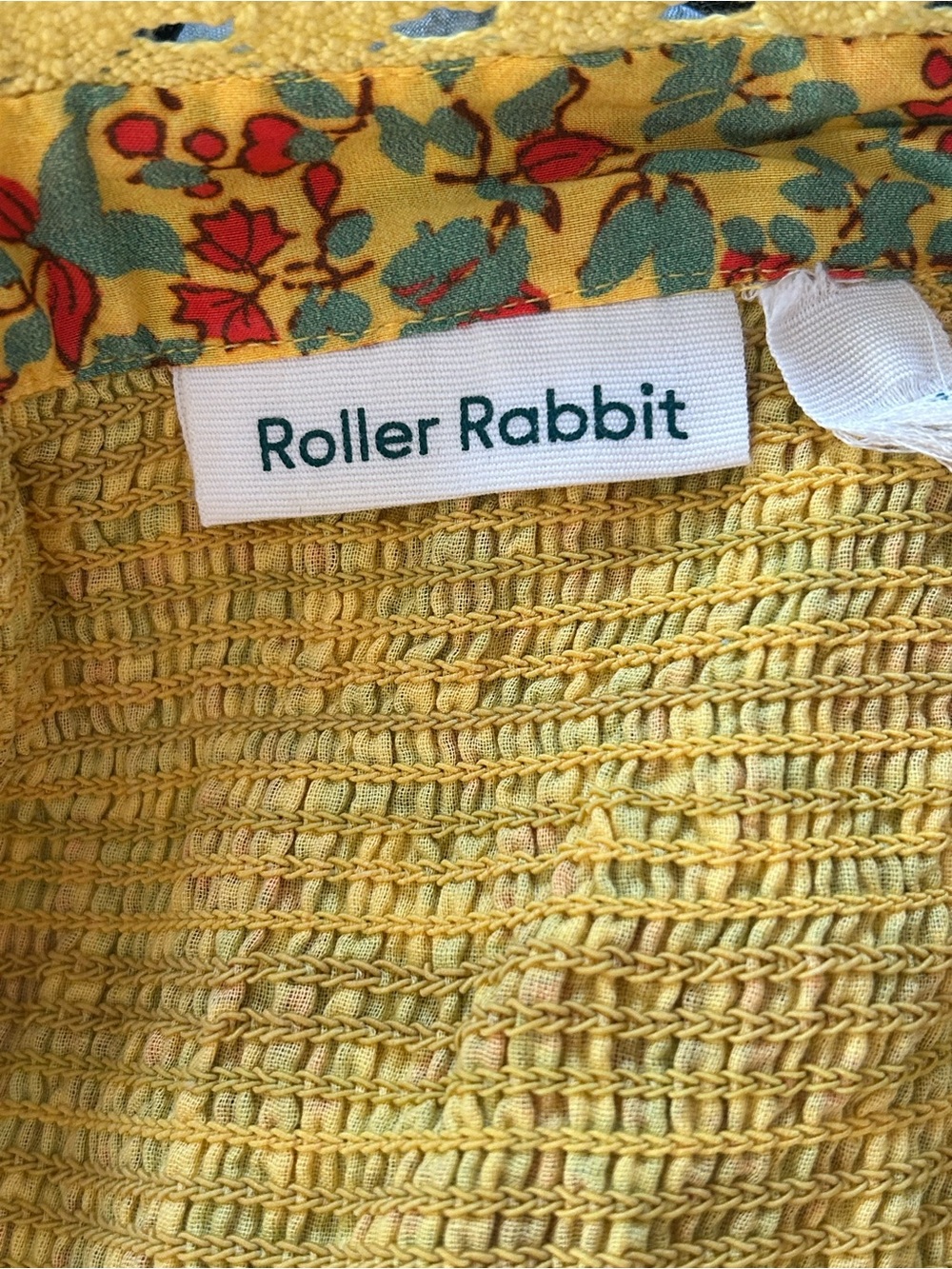 Roller Rabbit Yellow Floral Maxi Dress with Red Accents - Picture 2 of 4